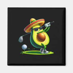 Funny Cinco De Mayo Avocado Showing Golf Skills Go Magnet