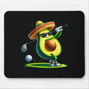 Funny Cinco De Mayo Avocado Showing Golf Skills Go Mouse Mat