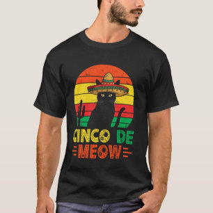 Funny Cinco De Mayo Cat Cinco De Meow T-Shirt