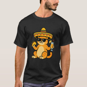Funny Cinco De Mayo Cat Taco Fiesta Party Kitten T-Shirt