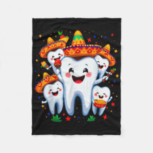 Funny Cinco De Mayo Dental Dentist Tooth Fiesta So Fleece Blanket