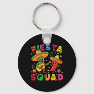 Funny Cinco De Mayo Fiesta Squad Mexican Matching  Key Ring