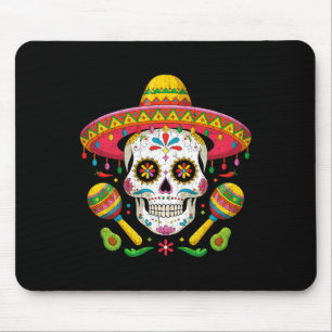 Funny Cinco De Mayo Funny Skull With Sombrero Hat Mouse Mat