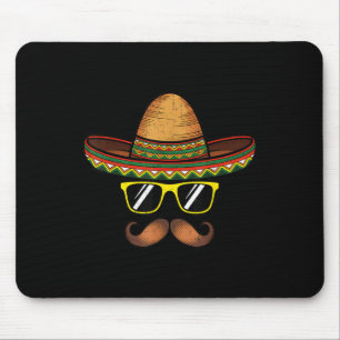 Funny Cinco De Mayo Funny Sombrero Hat With Sungl Mouse Mat