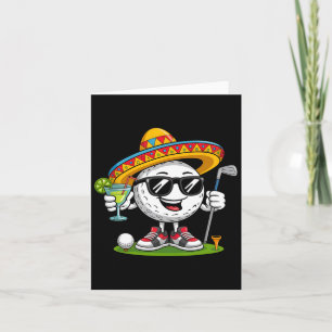 Funny Cinco De Mayo Golf Ball With Sombrero Margar Card