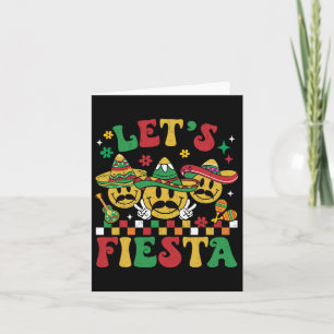 Funny Cinco De Mayo Groovy Let's Fiesta Smile Men  Card