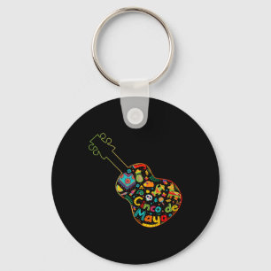 Funny Cinco De Mayo Guitar Fiesta Mexican Cinco De Key Ring