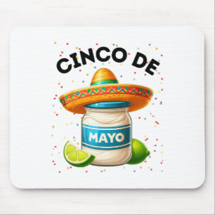 Funny Cinco De Mayo Mayonnaise Jar Fiesta Men Wome Mouse Mat