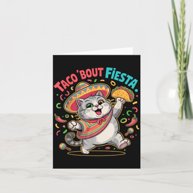 Funny Cinco De Mayo Mexican Cat Cute Fiesta Card (Front)