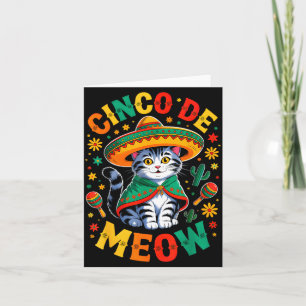 Funny Cinco De Mayo Mexican Cat with Sombrero Cat Card