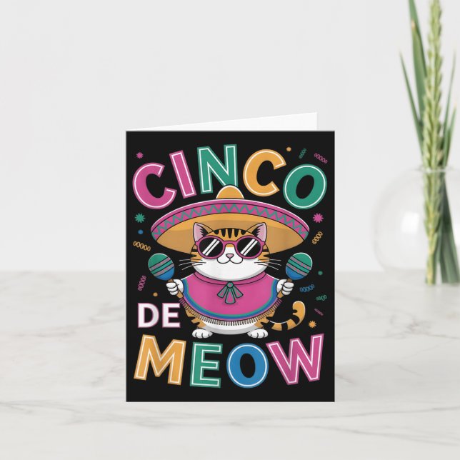 Funny Cinco De Mayo Mexican Cat With Sombrero Men  Card (Front)
