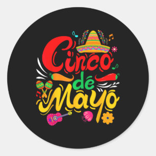 Funny Cinco De Mayo Mexican Fiesta Party 5 De Mayo Classic Round Sticker