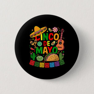 Funny Cinco De Mayo Mexican Sombrero Hat Men Women 6 Cm Round Badge