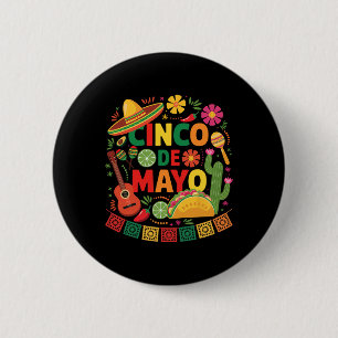 Funny Cinco De Mayo Mexican Sombrero Hat Men Women 6 Cm Round Badge