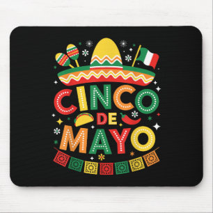 Funny Cinco De Mayo Mexican Sombrero Hat Men Women Mouse Mat