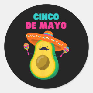 Funny Cinco De Mayo Shirt - Avocado Fiesta Classic Round Sticker