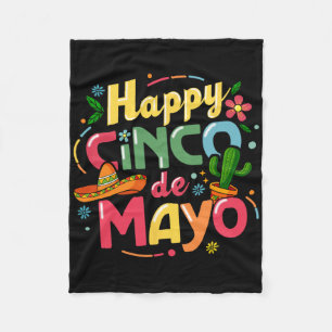 Funny Cinco De Mayo Shirt Lets Fiesta Squad 5 De M Fleece Blanket