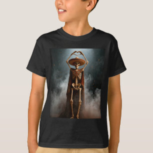 Funny cinco de mayo skeleton fiesta heart hands T-Shirt