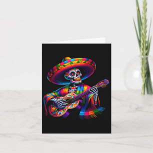 Funny Cinco De Mayo Skeleton Skull Fiesta Sombrero Card