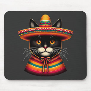 Funny Cinco De Mayo Sombrero Festiva Mexican Cat Mouse Mat