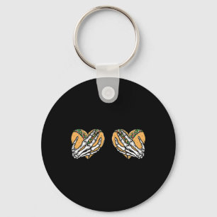 Funny Cinco De Mayo Taco Breast Skull Hands Key Ring