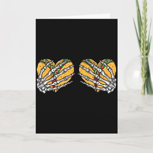 Funny cinco de mayo taco skull hands Funny cinco d Card (Front)
