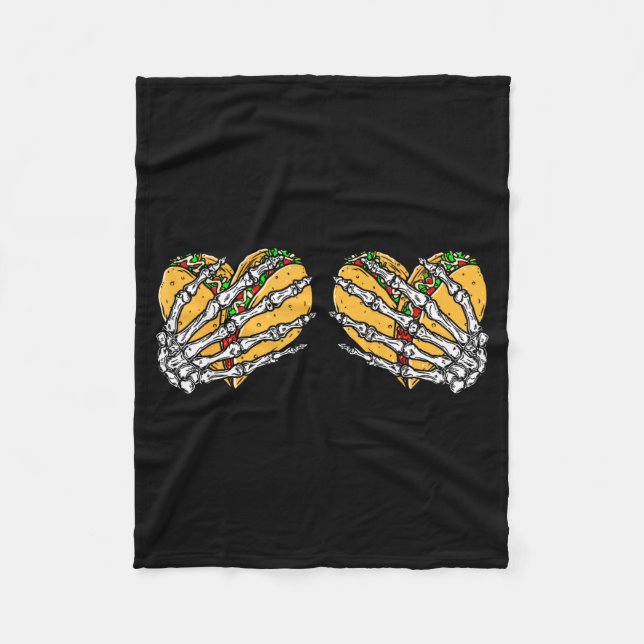 Funny cinco de mayo taco skull hands Funny cinco d Fleece Blanket (Front)