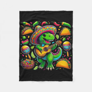 Funny Cinco De Mayo Tyrannosaurus Dinosaur Women M Fleece Blanket