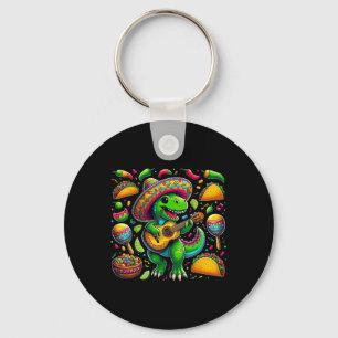 Funny Cinco De Mayo Tyrannosaurus Dinosaur Women M Key Ring