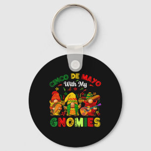 Funny Cinco De Mayo With My Gnomies Trio Gnomes Bo Key Ring