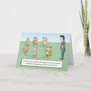 Funny Circle of Cats Birthday Card