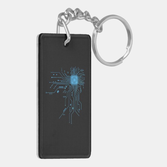 Funny Circuit Board Computer Electronics Key Ring (Back Left)