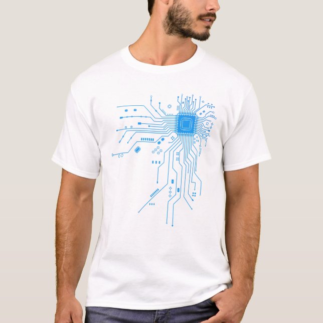 Funny Circuit Board Computer Electronics T-Shirt (Front)