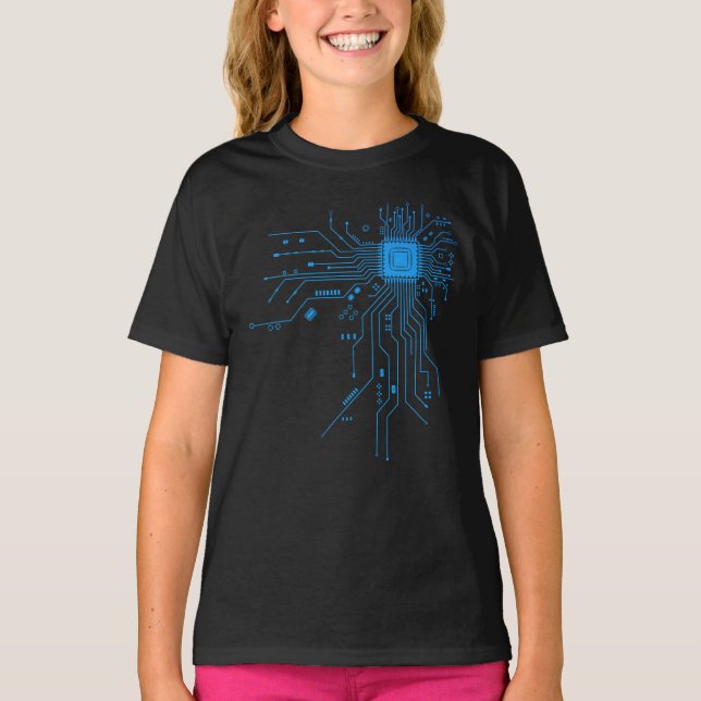 Funny Circuit Board Computer Electronics T-Shirt (Front)
