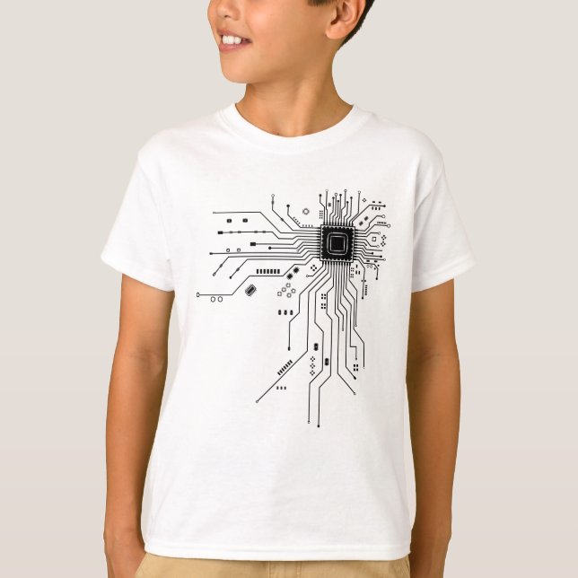 Funny Circuit Board Computer Electronics T-Shirt (Front)