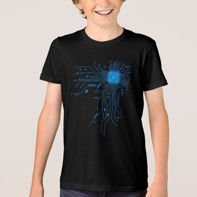 Funny Circuit Board Computer Electronics Tri-Blend Shirt (Front)