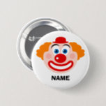 Funny circus clown buttons with custom name<br><div class="desc">Funny circus clown buttons with custom name. Cute mime cartoon drawing with personalised text. Fun party favour for kid's Birthday party,  event and more.</div>