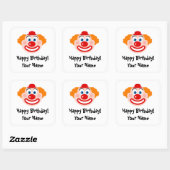 Funny circus clown custom kid's Birthday stickers (Sheet)