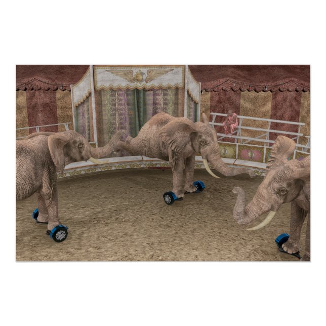 Funny Circus Elephants Poster (Front)