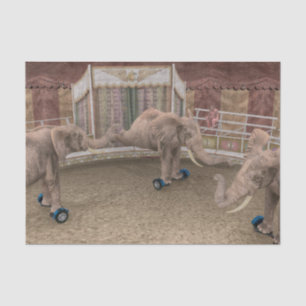 Funny Circus Elephants Tissue Paper