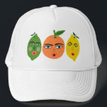 Funny Citrus Fruits Lemon Lime Orange Trucker Hat<br><div class="desc">Get the fiesta started in this fun trucker hat with fruit pattern. Watercolor art just for you! Check my shop for more designs!</div>