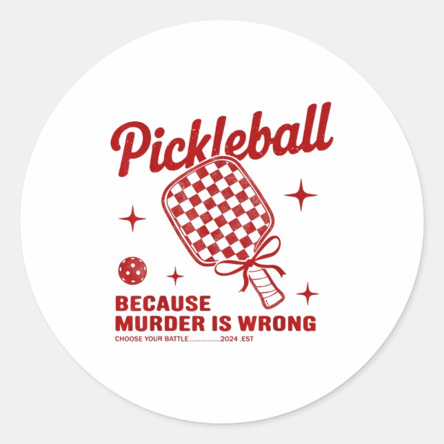 Funny Ckle Ball Outfit Women, Retro Ckleball Dink  Classic Round Sticker (Front)