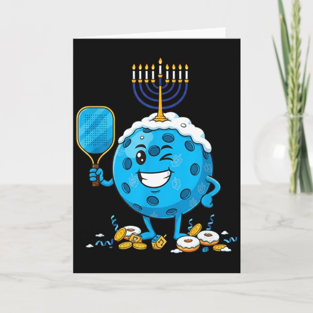 Funny Ckleball Dreidel Menorah Hanukkah Kids Women Card (Front)