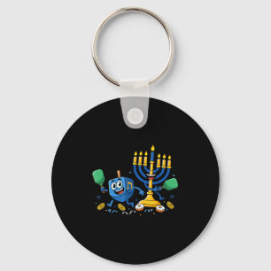 Funny Ckleball Dreidel Menorah Hanukkah Kids Women Key Ring