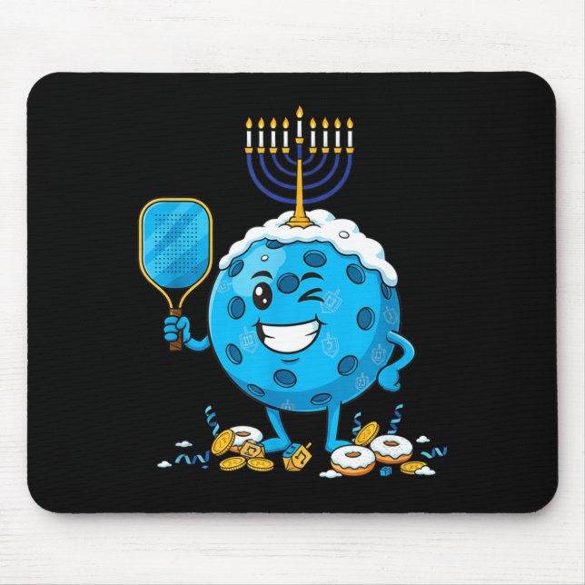 Funny Ckleball Dreidel Menorah Hanukkah Kids Women Mouse Mat (Front)