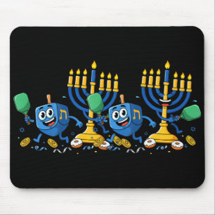 Funny Ckleball Dreidel Menorah Hanukkah Kids Women Mouse Mat