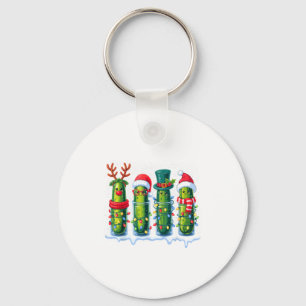 Funny Ckles Christmas Lights Santa Hat Xmas Pajama Key Ring