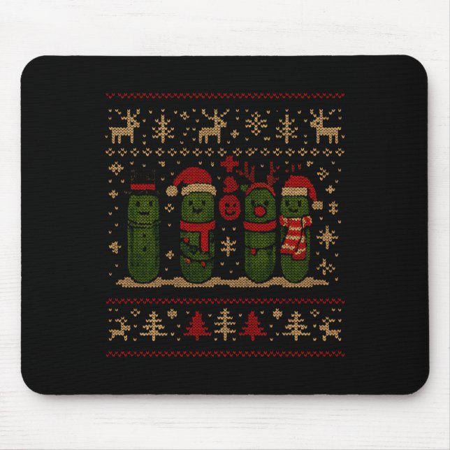 Funny Ckles Christmas Lights Santa Hat Xmas Ugly S Mouse Mat (Front)