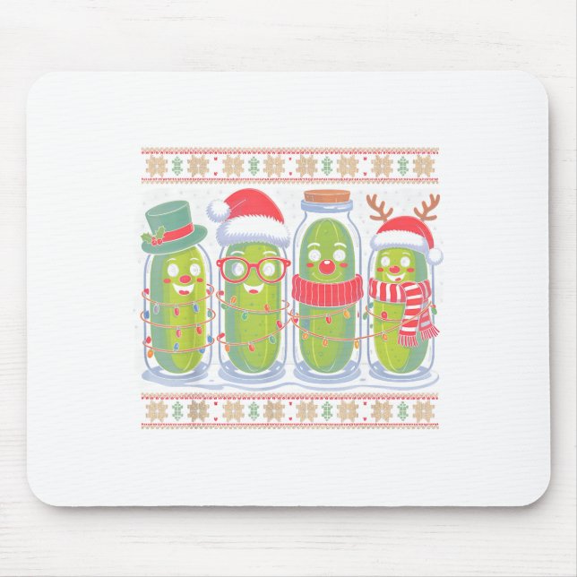Funny Ckles Christmas Lights Santa Hat Xmas Ugly S Mouse Mat (Front)