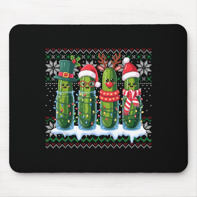 Funny Ckles Christmas Lights Santa Hat Xmas Ugly S Mouse Mat (Front)